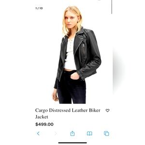 ALL SAINTS CARGO QUILTED BLACK LEATHER JACKET US 6